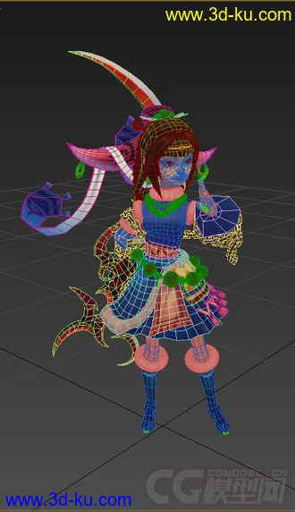 3D打印模型女生，低模免费，绑定动画的图片