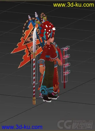 3D打印模型京剧，低模免费，带绑定动画的图片