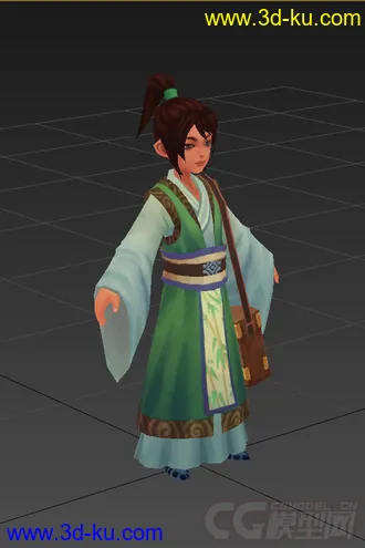 3D打印模型古代男人，低模免费，绑定动画的图片
