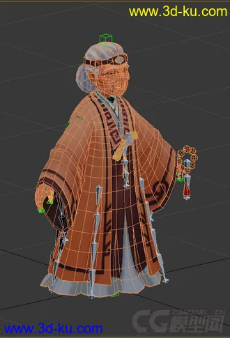 3D打印模型老奶奶，低模免费，带绑定动画的图片