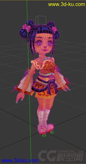 3D打印模型小女孩，低模免费，带绑定动画的图片