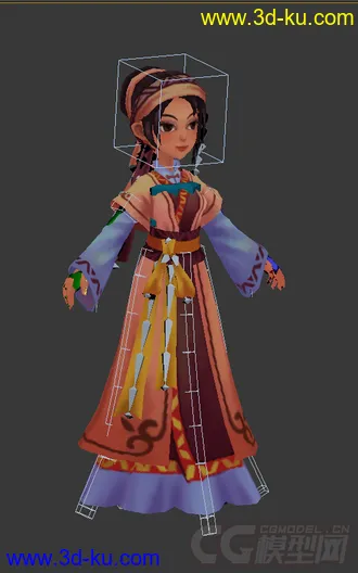 3D打印模型古代女人，带绑定动画的图片