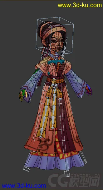 3D打印模型古代女人，带绑定动画的图片