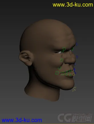 3D打印模型人头，带绑定动画，表情动画的图片