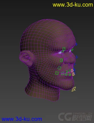 3D打印模型人头，带绑定动画，表情动画的图片