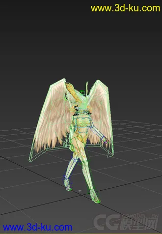 3D打印模型低模免费，天使，带绑定动画的图片