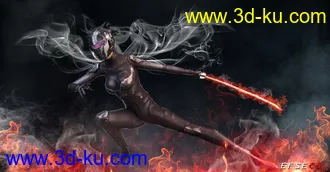 3D打印模型未来女战士的图片
