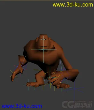 3D打印模型绑定动画大猩猩，低模免费的图片