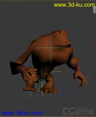 3D打印模型绑定动画大猩猩，低模免费的图片