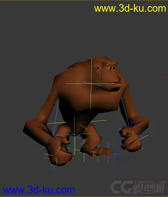 3D打印模型绑定动画大猩猩，低模免费的图片