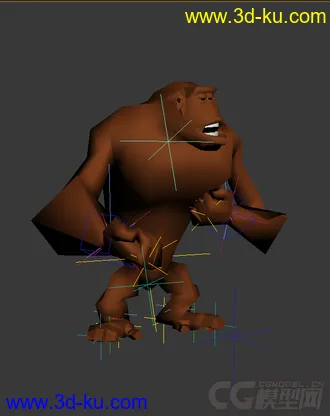 3D打印模型绑定动画大猩猩，低模免费的图片