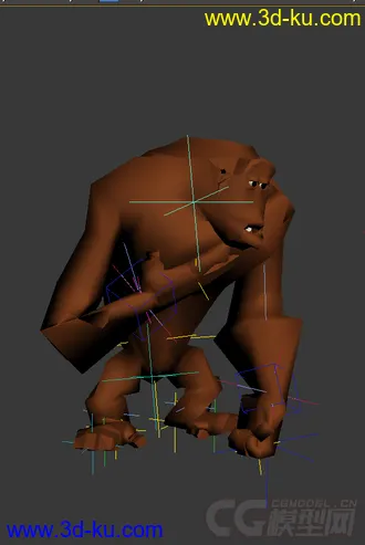 3D打印模型绑定动画大猩猩，低模免费的图片