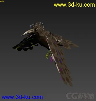 3D打印模型乌鸦，带绑定动画，免费的图片