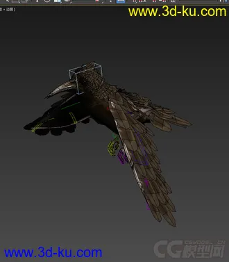 3D打印模型乌鸦，带绑定动画，免费的图片