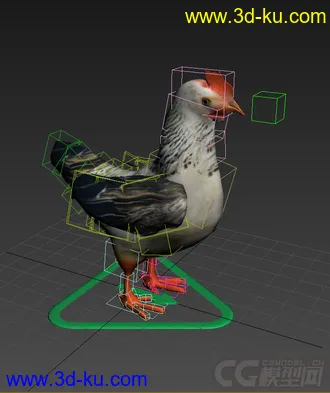 3D打印模型低模鸡，写实贴图的图片