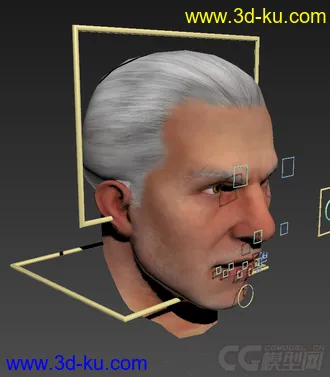 3D打印模型老人头，偏写实的图片