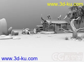 3D打印模型练习做的宝阁，贴图UV都有，仅供互相学习使用的图片