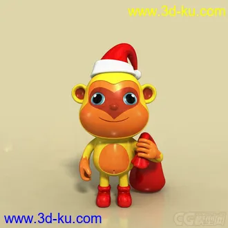 3D打印模型Christmas monkey圣诞猴子的图片
