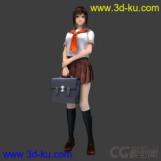 3D打印模型女学生  有动画的图片