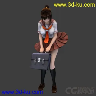 3D打印模型女学生  有动画的图片
