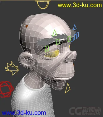 3D打印模型老人，低模免费带绑定的图片