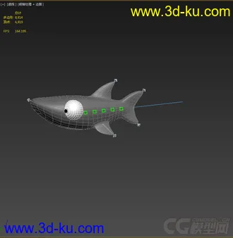 3D打印模型Q版鲨鱼，带绑定的图片