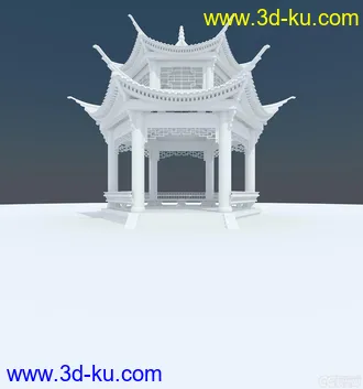 3D打印模型自己做的亭子的图片