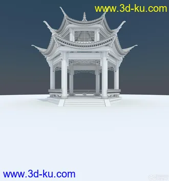 3D打印模型自己做的亭子的图片