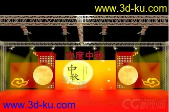 中秋舞台模型的图片