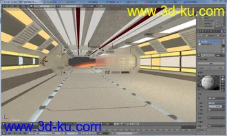 3D打印模型【Blender】太空走廊_预设4K分辨率_1024采样的图片