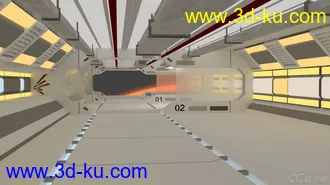 3D打印模型【Blender】太空走廊_预设4K分辨率_1024采样的图片