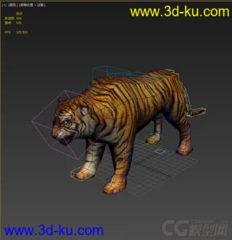3D打印模型低模免费，老虎带绑定的图片
