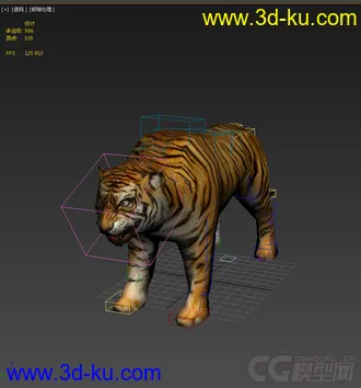 3D打印模型低模免费，老虎带绑定的图片