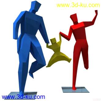 3D打印模型几何体雕塑人物，公园雕塑的图片