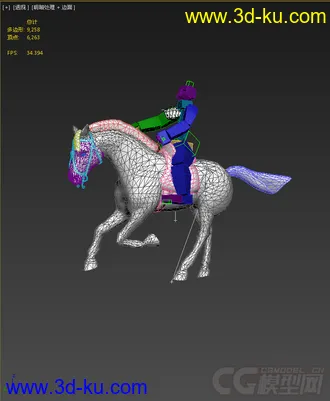 3D打印模型骑马，带绑定动画的图片