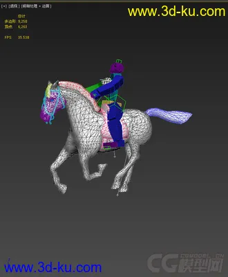 3D打印模型骑马，带绑定动画的图片
