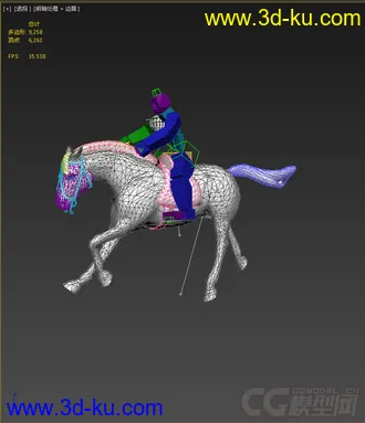 3D打印模型骑马，带绑定动画的图片