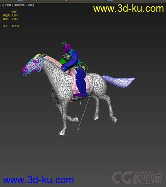 3D打印模型骑马，带绑定动画的图片