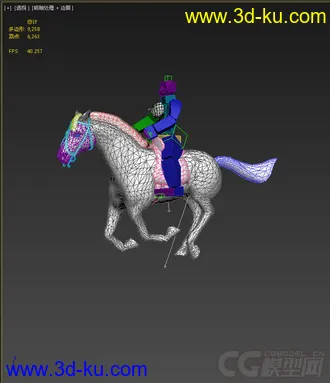 3D打印模型骑马，带绑定动画的图片