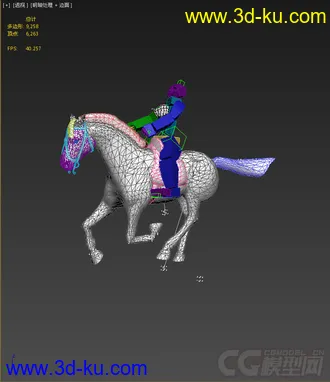 3D打印模型骑马，带绑定动画的图片