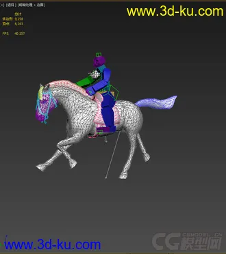 3D打印模型骑马，带绑定动画的图片