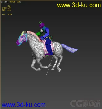 3D打印模型骑马，带绑定动画的图片