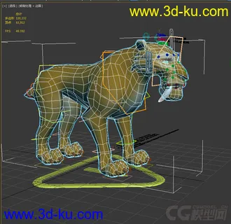 3D打印模型冰河世纪，低模免费，剑齿虎的图片