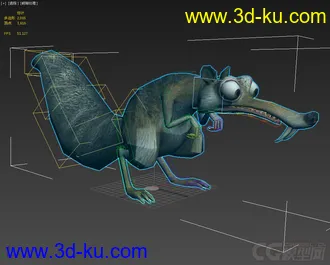 3D打印模型松鼠，冰河世纪，带绑定的图片