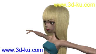 3D打印模型长发卡通小女孩的图片