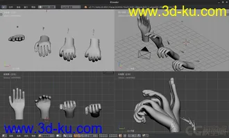 [blender模型]手的骨骼绑定的图片