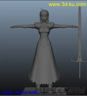 3D打印模型Saber_亚瑟王的图片