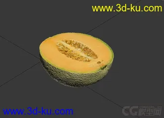 3D打印模型半个哈密瓜 half melon的图片
