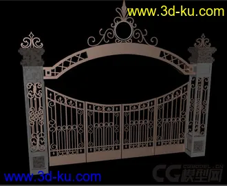 3D打印模型欧式铁门  gate的图片