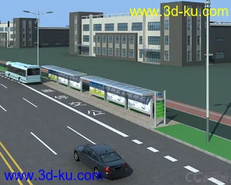 3D打印模型公交车站 公交站点   bus station的图片